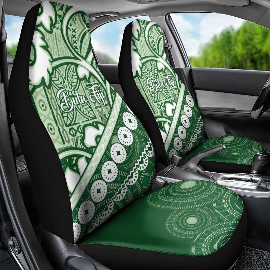 Green Bula Fiji Car Seat Cover Fijian Language Week Tapa Cloth - Pastel