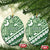 Green Bula Fiji Ceramic Ornament Fijian Language Week Tapa Cloth - Pastel