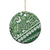 Green Bula Fiji Ceramic Ornament Fijian Language Week Tapa Cloth - Pastel