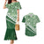 Green Bula Fiji Couples Matching Mermaid Dress and Hawaiian Shirt Fijian Language Week Tapa Cloth - Pastel