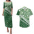 Green Bula Fiji Couples Matching Puletasi and Hawaiian Shirt Fijian Language Week Tapa Cloth - Pastel