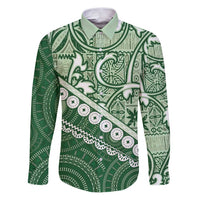 Green Bula Fiji Family Matching Puletasi and Hawaiian Shirt Fijian Language Week Tapa Cloth - Pastel