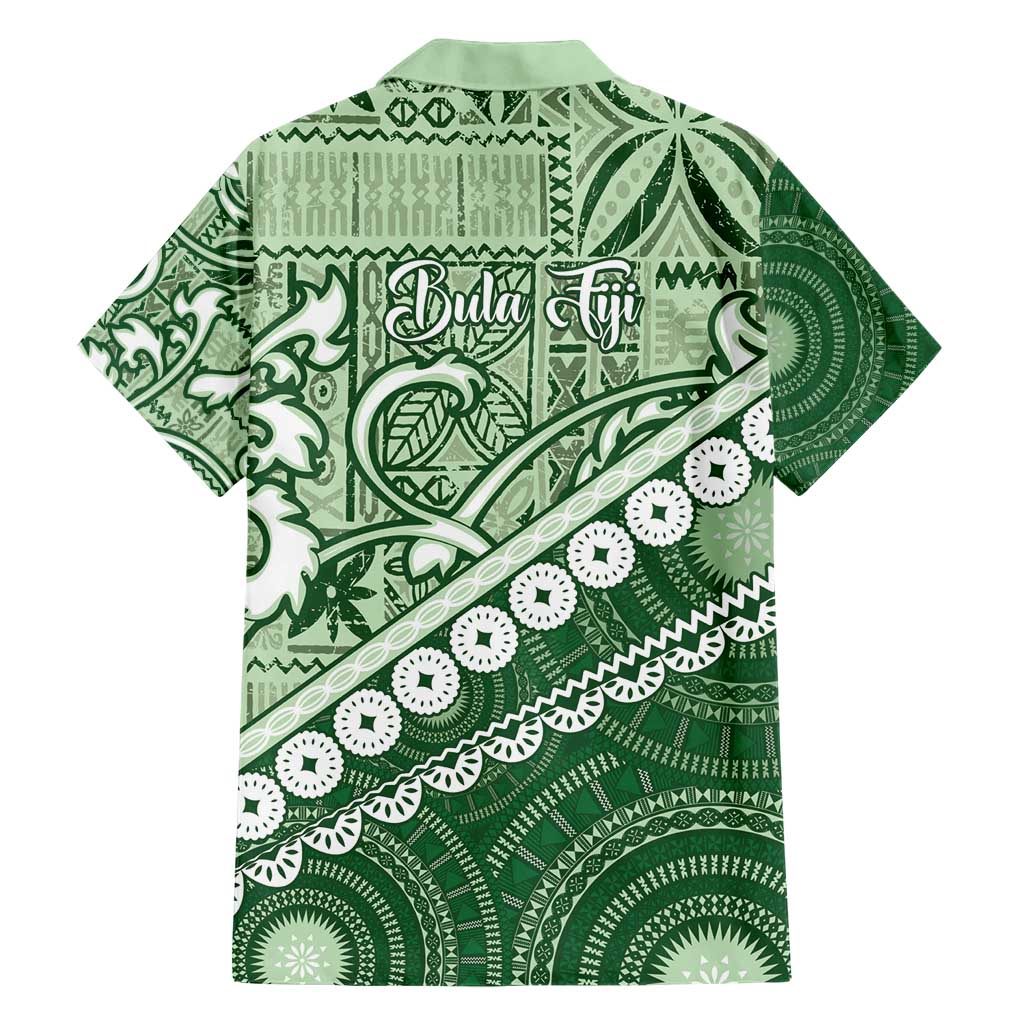 Green Bula Fiji Hawaiian Shirt Fijian Language Week Tapa Cloth - Pastel LT14 - Polynesian Pride