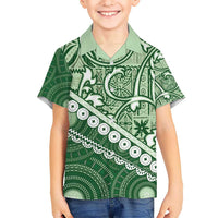 Green Bula Fiji Hawaiian Shirt Fijian Language Week Tapa Cloth - Pastel LT14 - Polynesian Pride