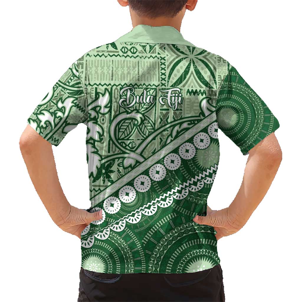 Green Bula Fiji Hawaiian Shirt Fijian Language Week Tapa Cloth - Pastel LT14 - Polynesian Pride