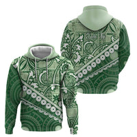 Green Bula Fiji Hoodie Fijian Language Week Tapa Cloth - Pastel
