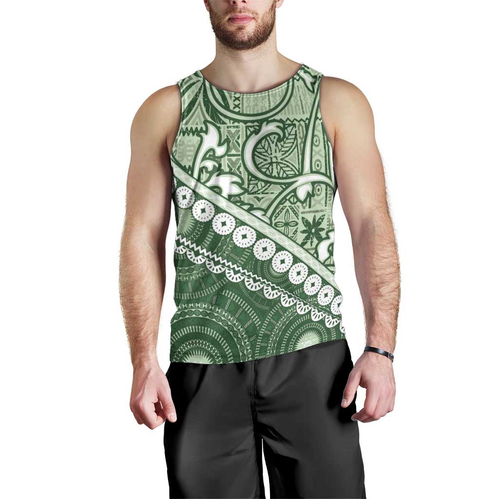 Green Bula Fiji Men Tank Top Fijian Language Week Tapa Cloth - Pastel LT14 - Polynesian Pride