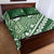 Green Bula Fiji Quilt Bed Set Fijian Language Week Tapa Cloth - Pastel