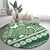 Green Bula Fiji Round Carpet Fijian Language Week Tapa Cloth - Pastel