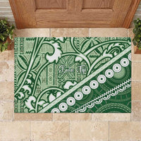 Green Bula Fiji Rubber Doormat Fijian Language Week Tapa Cloth - Pastel LT14 Green - Polynesian Pride