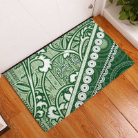 Green Bula Fiji Rubber Doormat Fijian Language Week Tapa Cloth - Pastel LT14 - Polynesian Pride