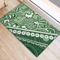 Green Bula Fiji Rubber Doormat Fijian Language Week Tapa Cloth - Pastel LT14 - Polynesian Pride