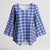 Royal Blue Japanese Palaka Pride Kimono Sleeve Blouse - Polynesian Pride