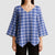 Royal Blue Japanese Palaka Pride Kimono Sleeve Blouse - Polynesian Pride