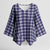 Navy Blue Japanese Palaka Pride Kimono Sleeve Blouse - Polynesian Pride