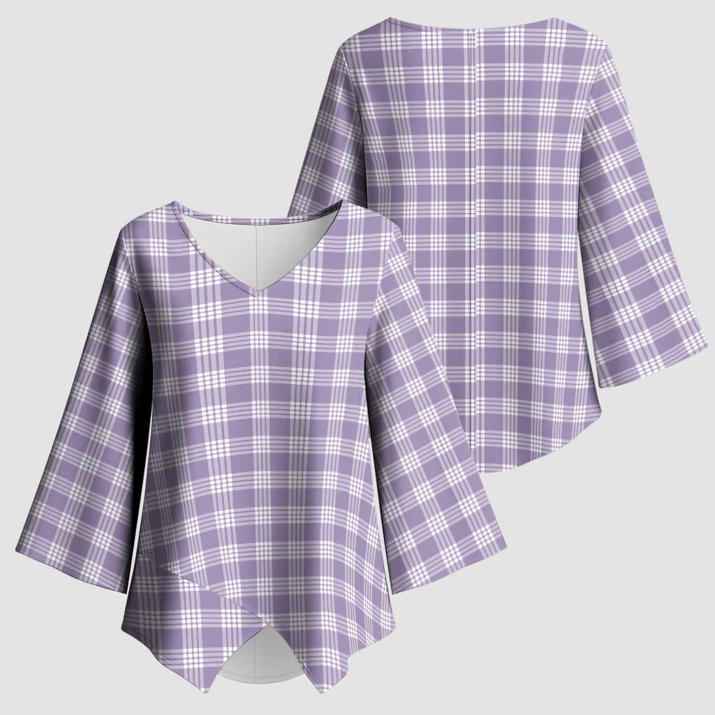 Lavender Japanese Palaka Pride Kimono Sleeve Blouse - Polynesian Pride