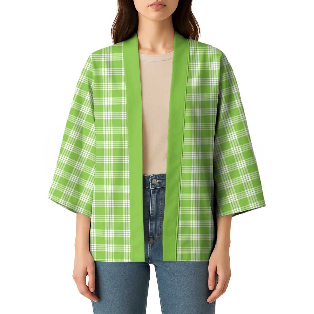 Bright Green Japanese Palaka Pride Kimono - Polynesian Pride