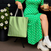 Bright Green Japanese Palaka Pride Tote Bag - Polynesian Pride