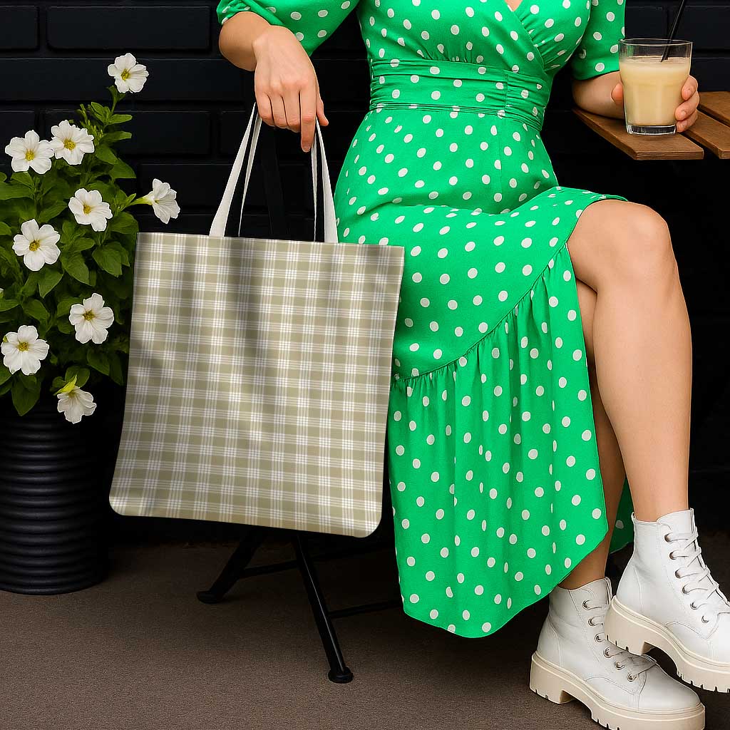 Khaki Japanese Palaka Pride Tote Bag - Polynesian Pride