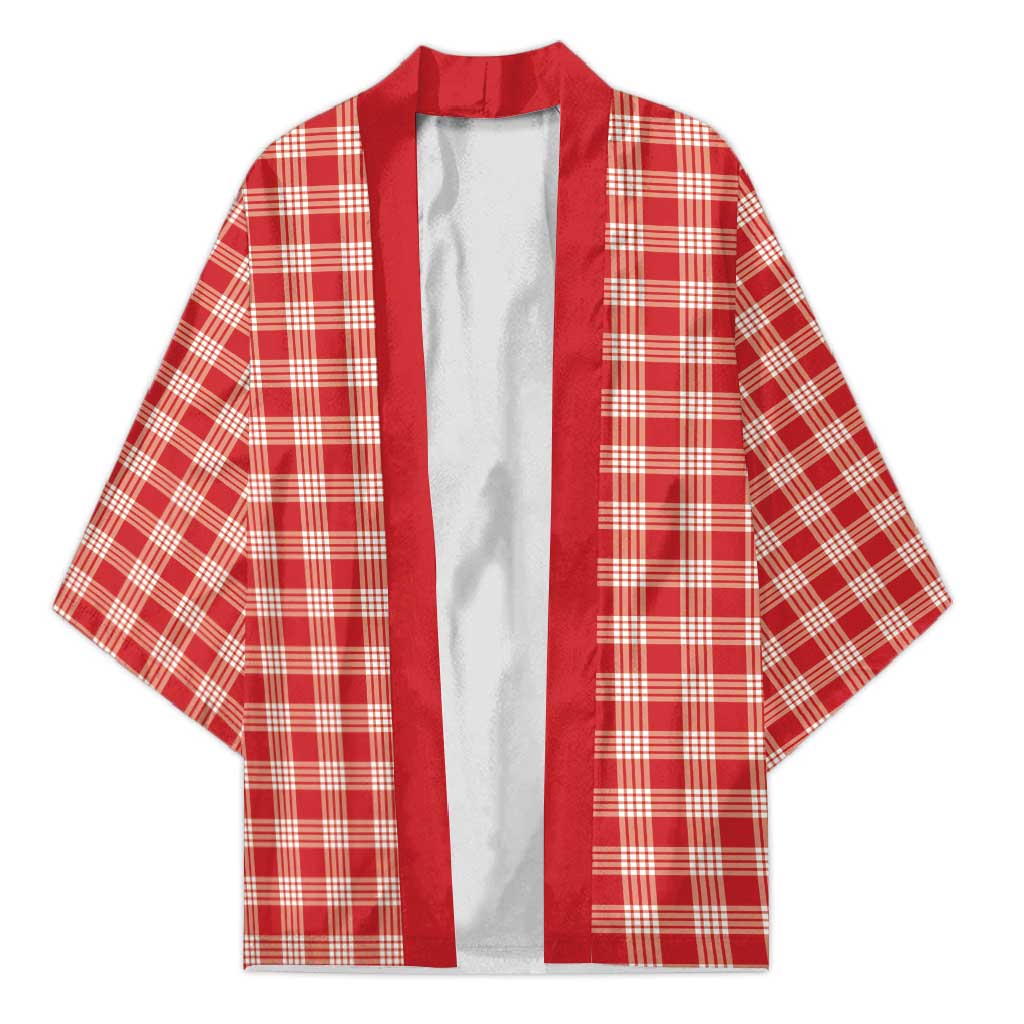 Red Japanese Palaka Pride Kimono - Polynesian Pride