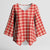 Red Japanese Palaka Pride Kimono Sleeve Blouse - Polynesian Pride
