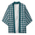Dark Teal Japanese Palaka Pride Kimono - Polynesian Pride