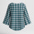 Dark Teal Japanese Palaka Pride Kimono Sleeve Blouse - Polynesian Pride