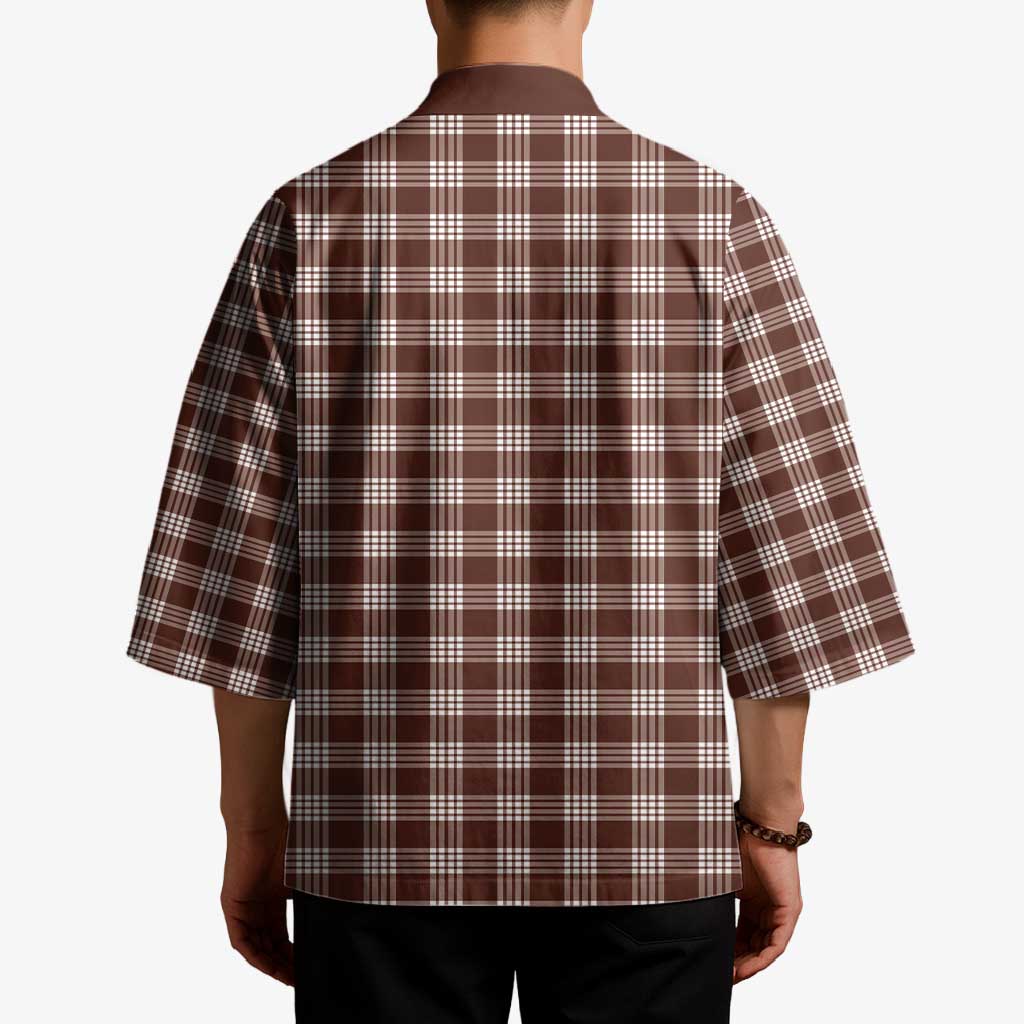 Brown Japanese Palaka Pride Kimono - Polynesian Pride