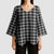 Black Japanese Palaka Pride Kimono Sleeve Blouse - Polynesian Pride
