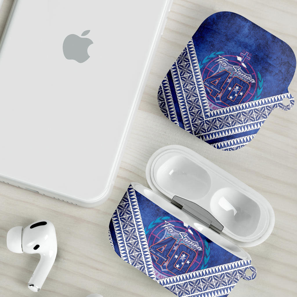 Toa Samoa Rugby AirPods Case 40th Anniversary Samoan Siapo Pattern LT14 - Polynesian Pride