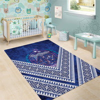 Toa Samoa Rugby Area Rug 40th Anniversary Samoan Siapo Pattern LT14 - Polynesian Pride