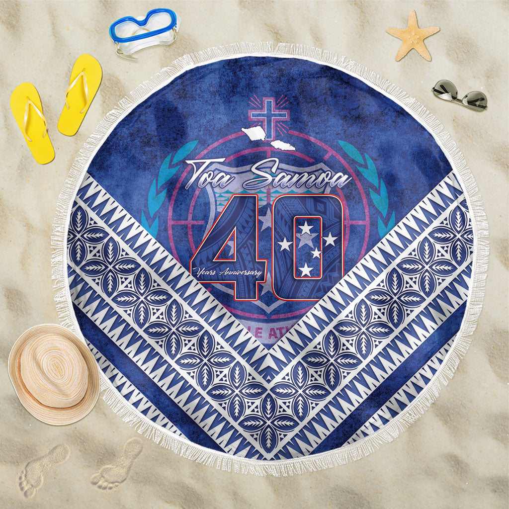 Toa Samoa Rugby Beach Blanket 40th Anniversary Samoan Siapo Pattern