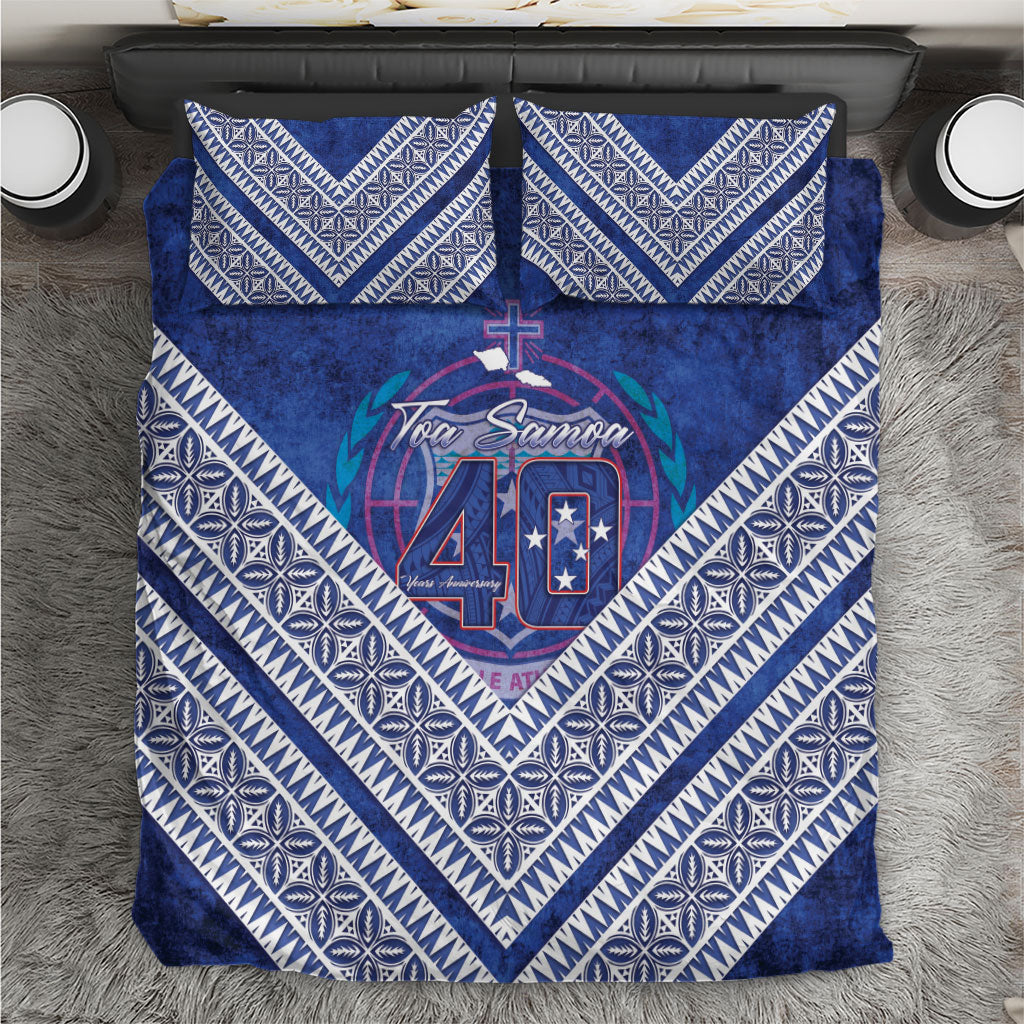 Toa Samoa Rugby Bedding Set 40th Anniversary Samoan Siapo Pattern