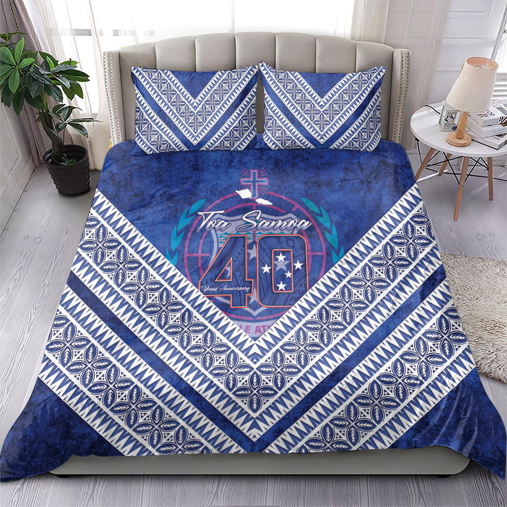 Toa Samoa Rugby Bedding Set 40th Anniversary Samoan Siapo Pattern