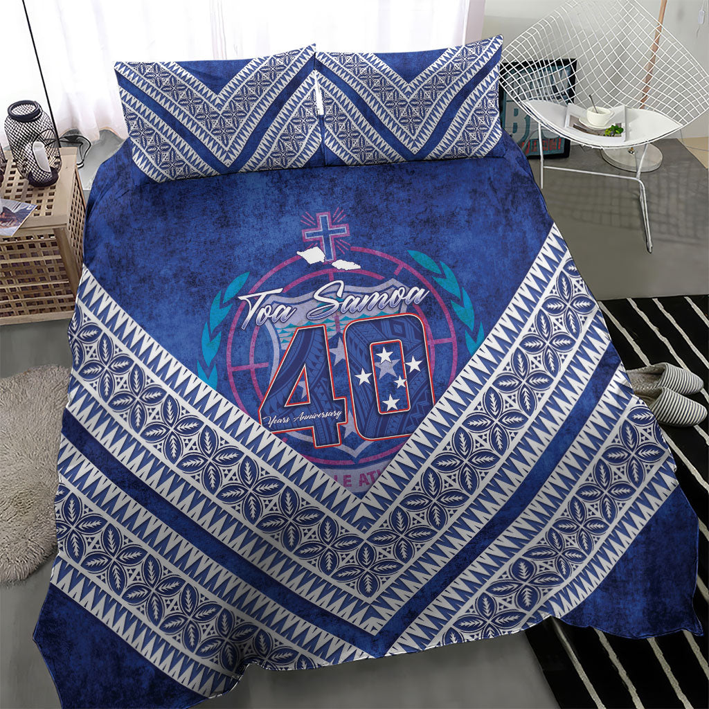 Toa Samoa Rugby Bedding Set 40th Anniversary Samoan Siapo Pattern