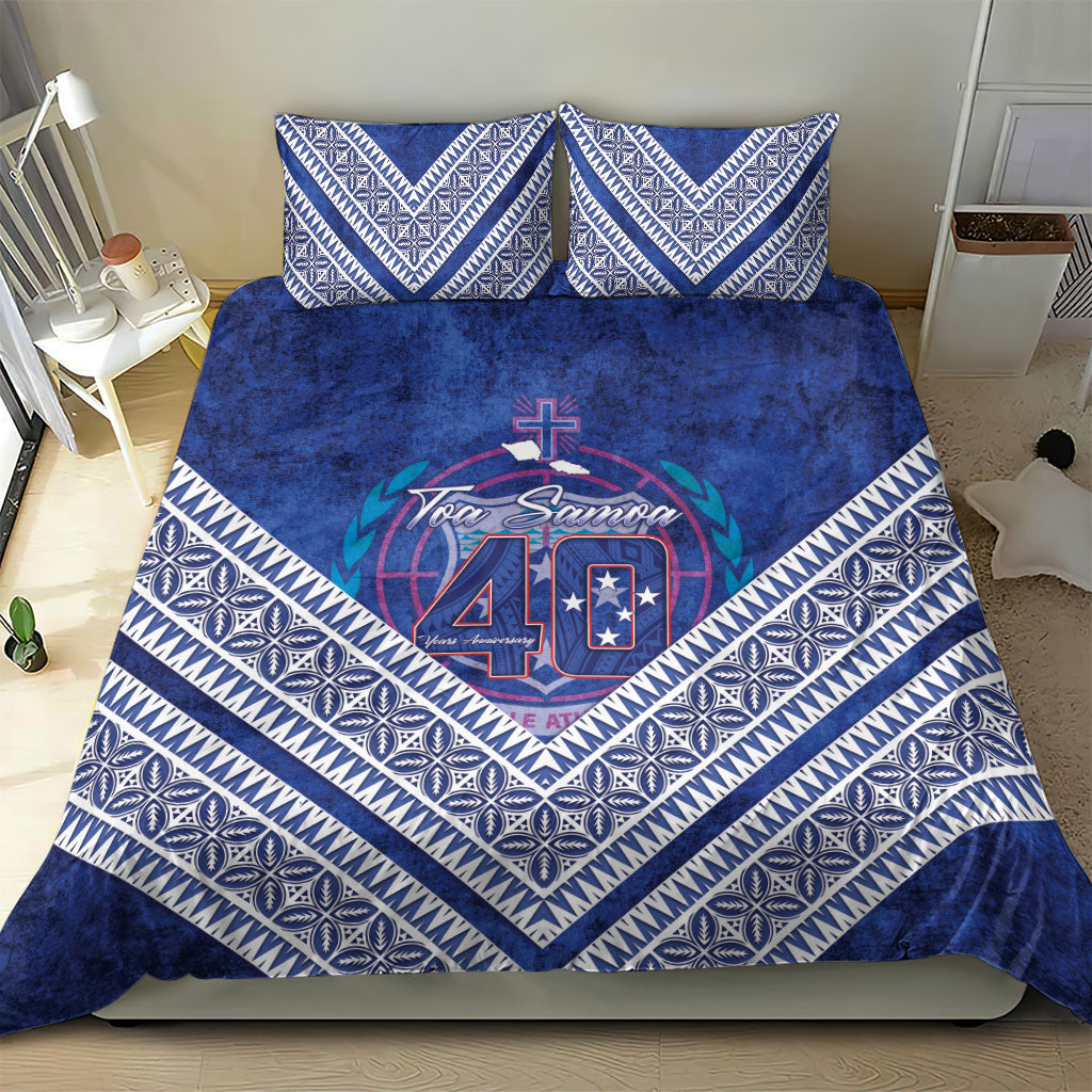 Toa Samoa Rugby Bedding Set 40th Anniversary Samoan Siapo Pattern