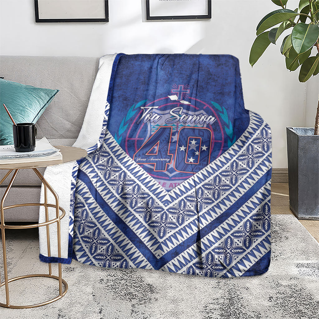 Toa Samoa Rugby Blanket 40th Anniversary Samoan Siapo Pattern LT14 - Polynesian Pride