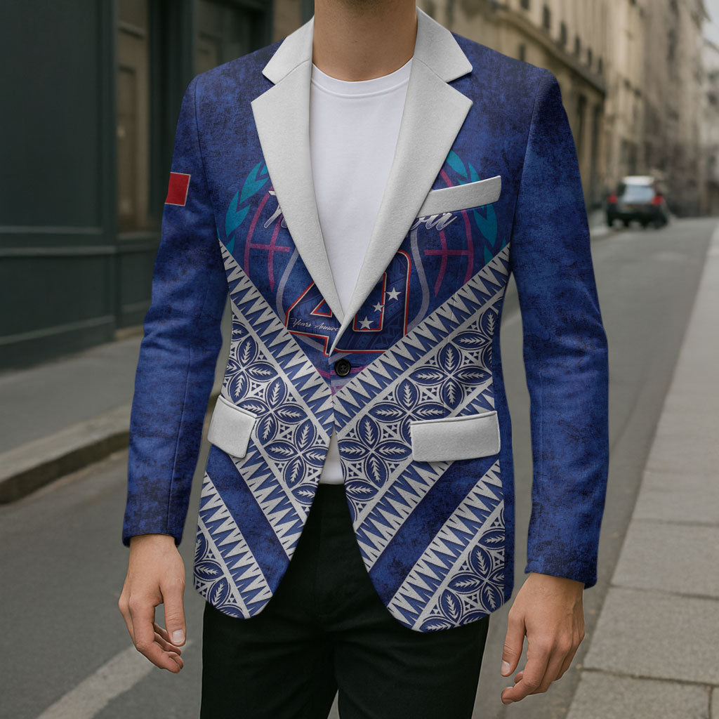 Toa Samoa Rugby Custom Blazer 40th Anniversary Samoan Siapo Pattern