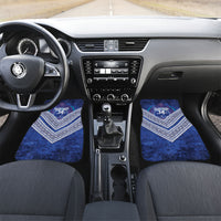 Toa Samoa Rugby Custom Car Mats 40th Anniversary Samoan Siapo Pattern LT14 Set 2pcs - Front Blue - Polynesian Pride