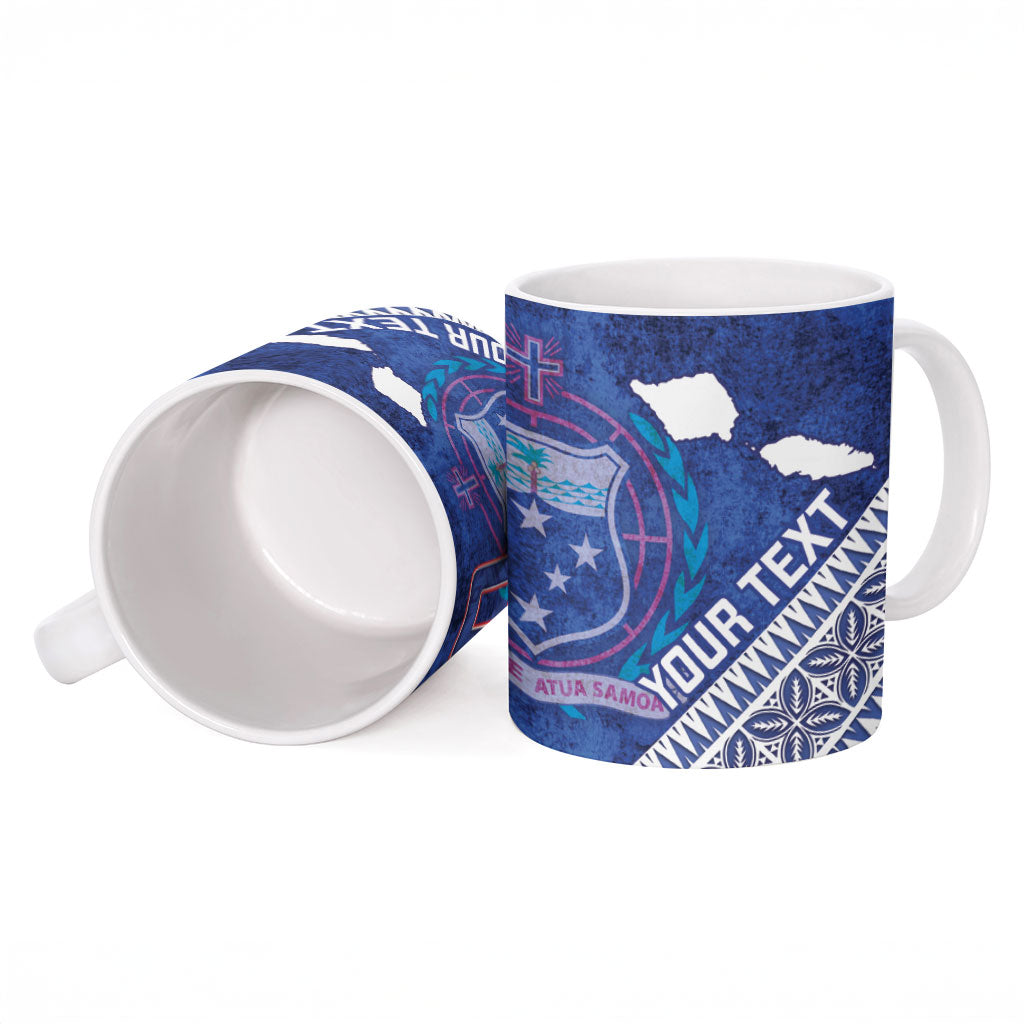 Toa Samoa Rugby Custom Ceramic Mug 40th Anniversary Samoan Siapo Pattern