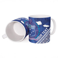 Toa Samoa Rugby Custom Ceramic Mug 40th Anniversary Samoan Siapo Pattern