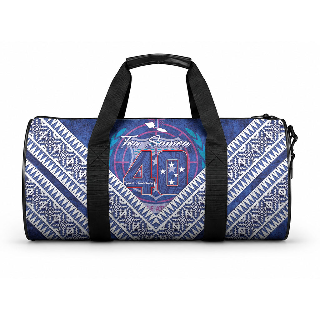 Toa Samoa Rugby Duffle Bag 40th Anniversary Samoan Siapo Pattern LT14 One size Blue - Polynesian Pride