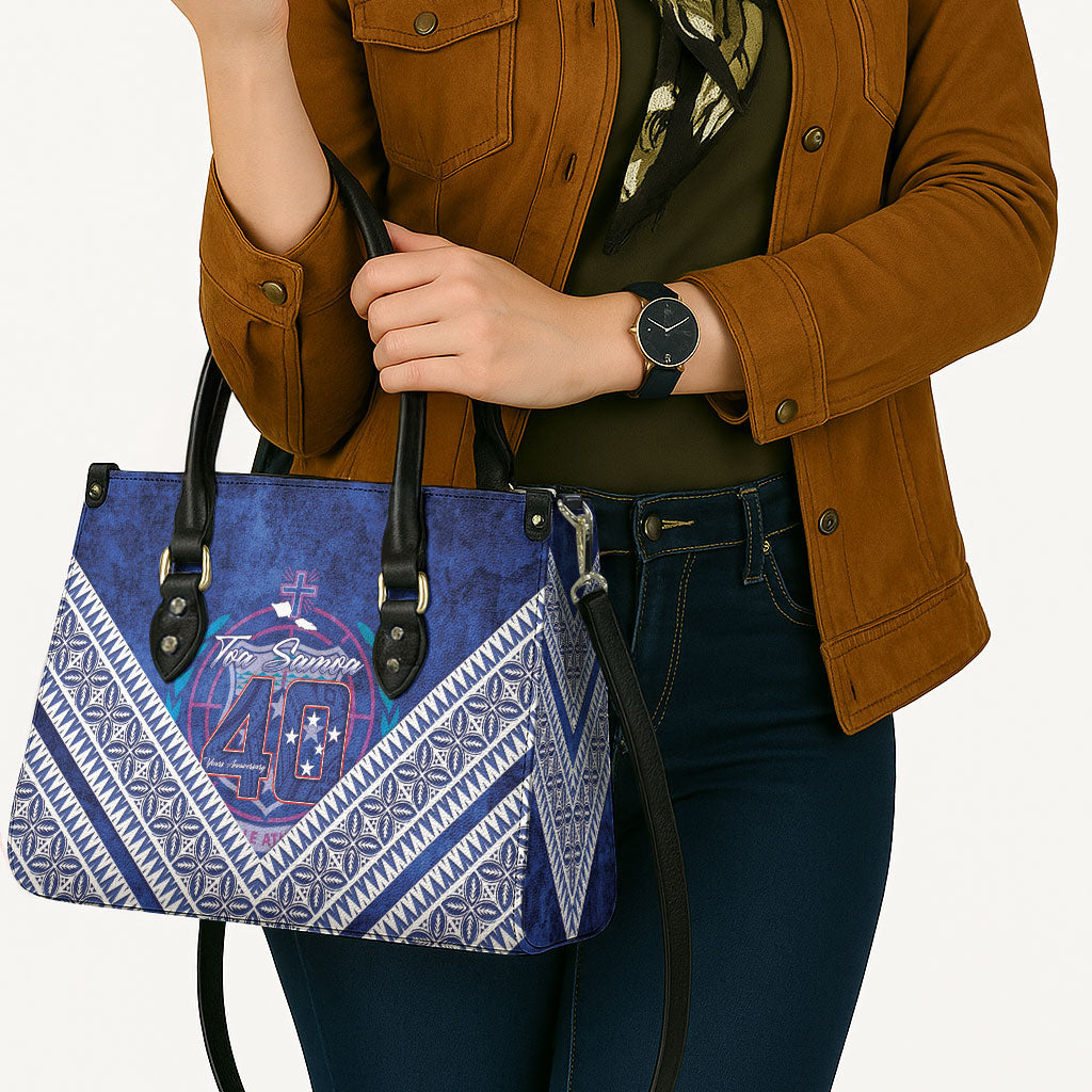 Toa Samoa Rugby Leather Bag 40th Anniversary Samoan Siapo Pattern