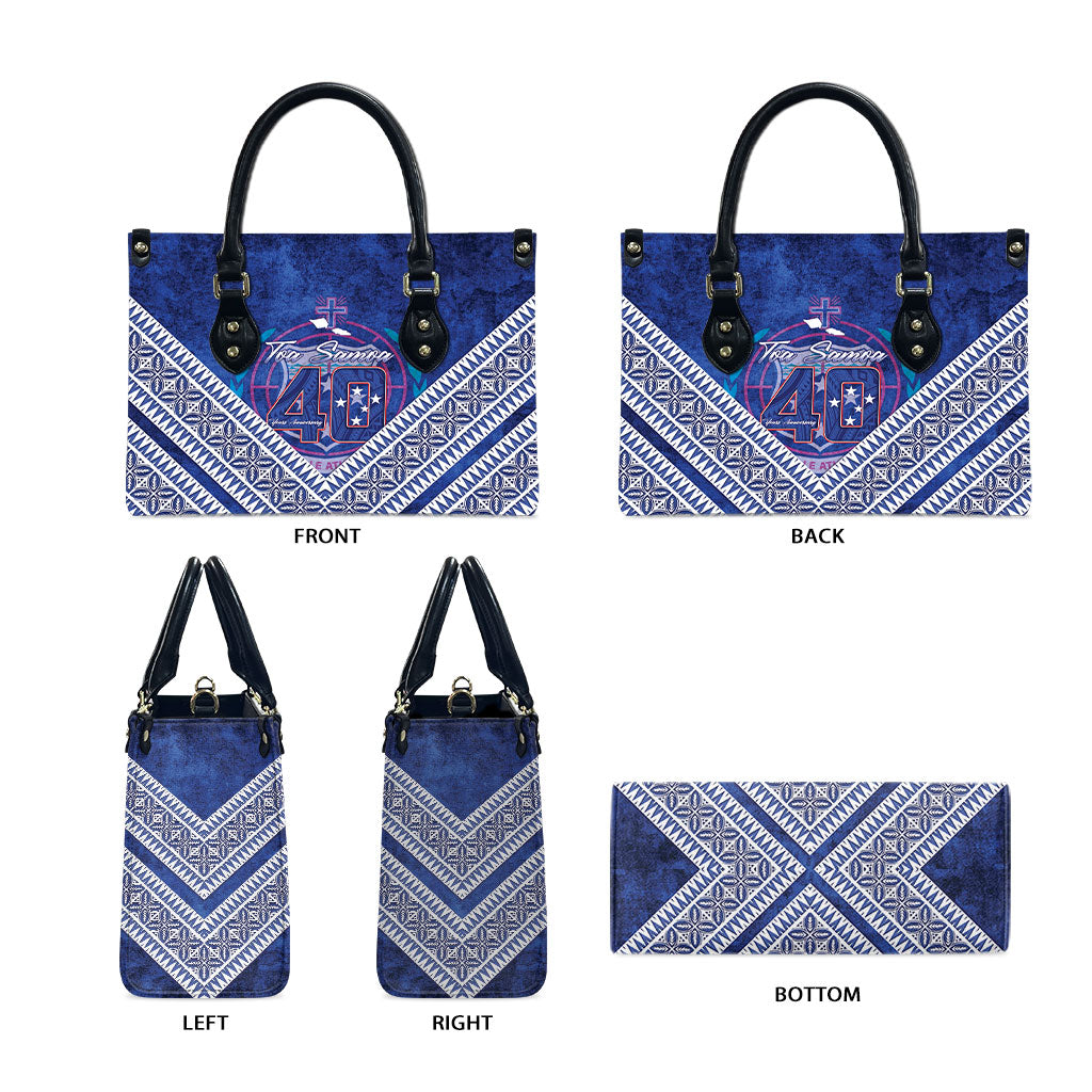 Toa Samoa Rugby Leather Bag 40th Anniversary Samoan Siapo Pattern