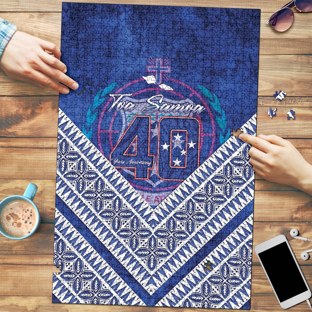 Toa Samoa Rugby Puzzle 40th Anniversary Samoan Siapo Pattern