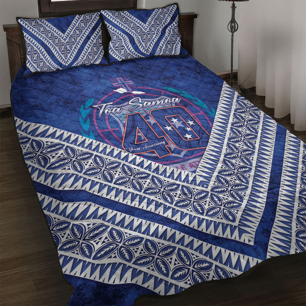 Toa Samoa Rugby Quilt Bed Set 40th Anniversary Samoan Siapo Pattern