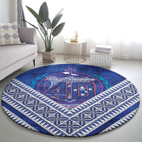 Toa Samoa Rugby Round Carpet 40th Anniversary Samoan Siapo Pattern LT14 - Polynesian Pride