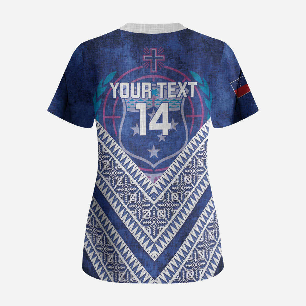 Toa Samoa Rugby Custom Scrub Top 40th Anniversary Samoan Siapo Pattern