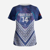 Toa Samoa Rugby Custom Scrub Top 40th Anniversary Samoan Siapo Pattern