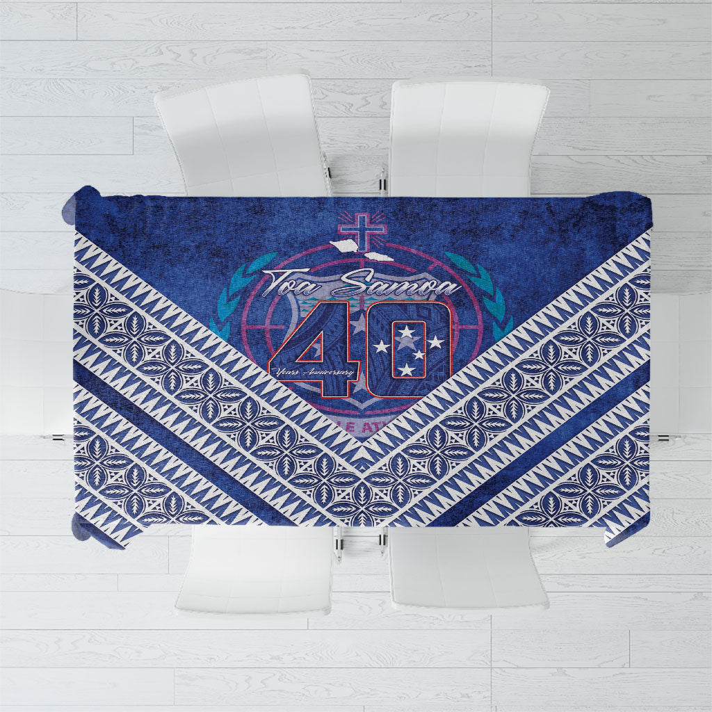 Toa Samoa Rugby Tablecloth 40th Anniversary Samoan Siapo Pattern